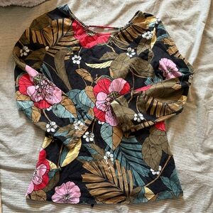 Guess floral quarter sleeve top